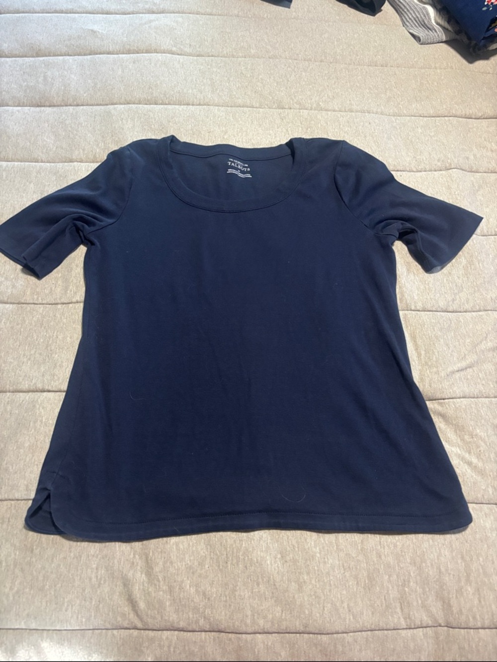 Talbots Dark Navy Scoop-Neck Short Sleeve Tee